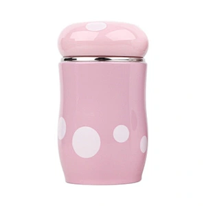 Guangzhou Wholesale Price Vacuum Flask Cute Mushroom Pattern Cup 270 ml Stainless Steel Vacuum Bottle
