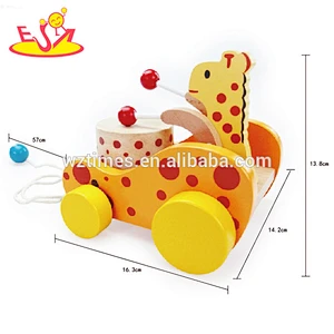 wholesale cheap kids wooden push line toy high quality children wooden push line toy W05B139