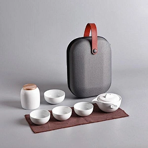 Ancient style pottery teapot cup sets 7-piece porcelain tea cup for kungfu tea