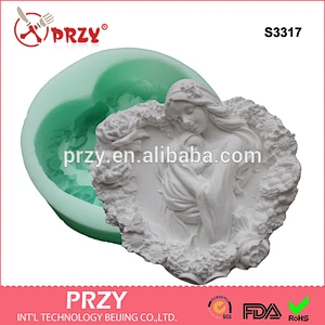 S3317 heart shape angel and baby soap silicone handmade mould angel soap silicone mold