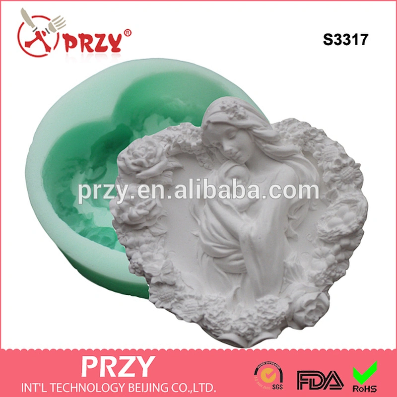 S3317 heart shape angel and baby soap silicone handmade mould angel soap silicone mold