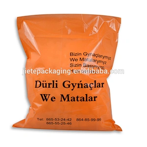 hot sale custom logo orange pe garment plastic packaging bag