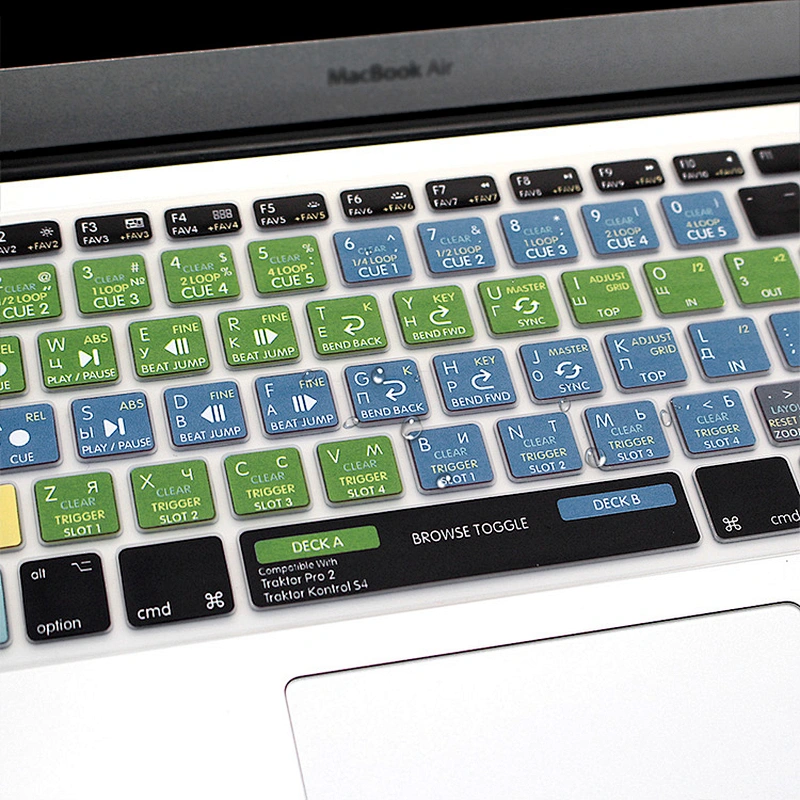 OEM traktor kontrol s4 shortcut keyboard covers Silicone Russian Keyboard laptop skin Dust Covers for macbook air keyboard skin