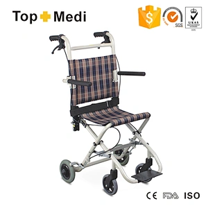 Easy folding aluminum airplane attendant aisle wheelchair