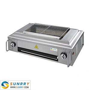 Commercial stainless steel restaurant gas barbecue charcoal grill for party