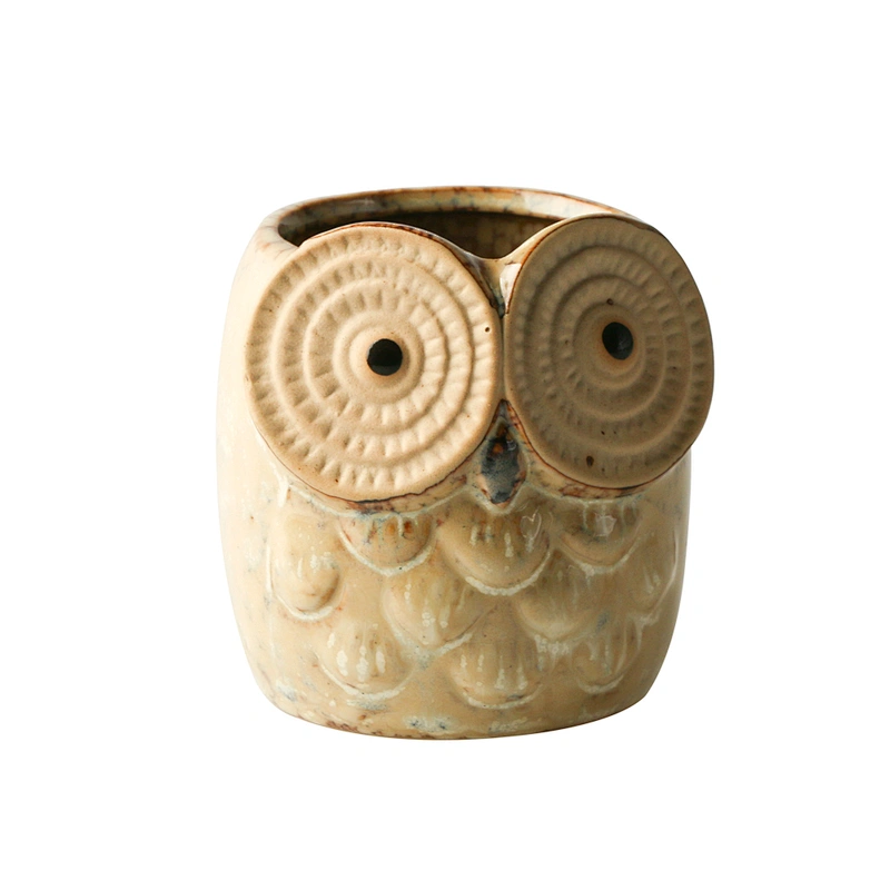 Cement mini  Owl flower pot Mold silica Concrete personality Vase pot molds for ceramics office decorations