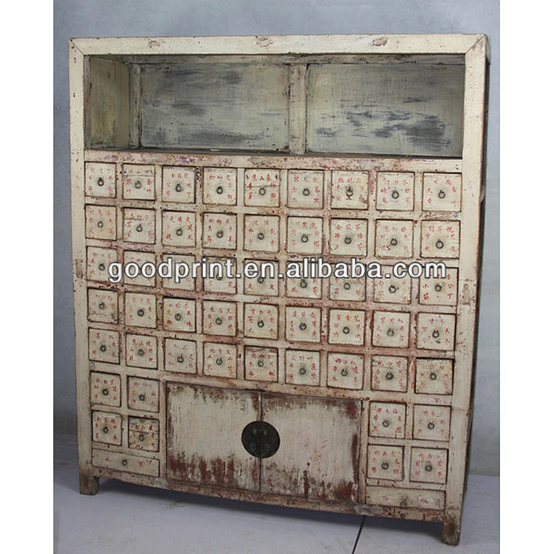 Chinese antique solid reproduction cabinet / many drawer medicine cabinet