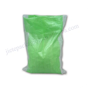 Green and white color transparent plastic pp woven packaging bag for agricultural and industrial