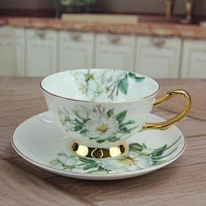 New arrived unbreakable bone china royal ceramic teapot coffee set tea set with gold handle