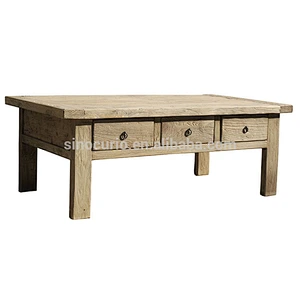 Hot Sale Antique Solid Wooden Square Drawers Coffee table