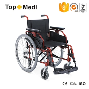 Armrest Adjustable Pu Caster Wheels Manual Wheelchair Aluminum For The Disabled