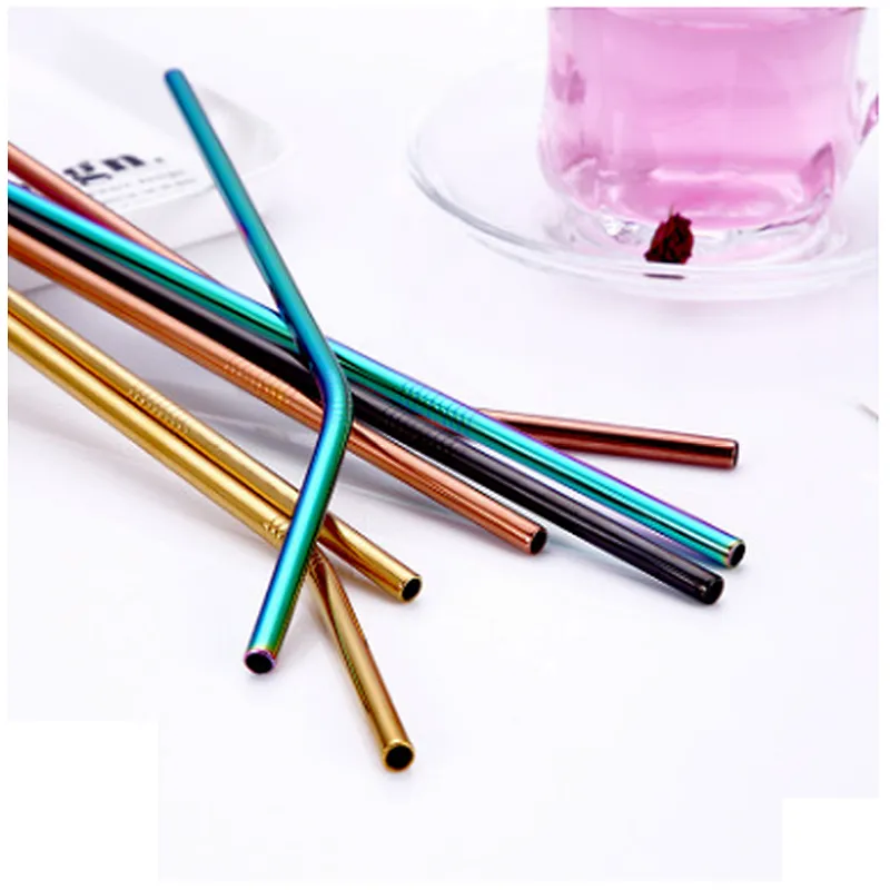 Factory Wholesale Color Drinking Custom Stainless Steel Straw  Reusable Metal Straw