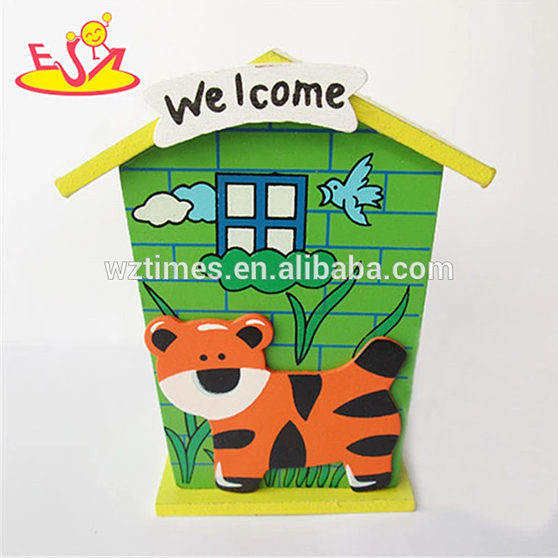 wholesale hottest sale wooden house piggy bank top popular wooden house piggy bank W02A024