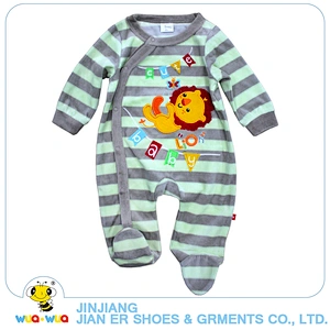 Winter stripe design comfortable long sleeve baby boy romper jumpsuit