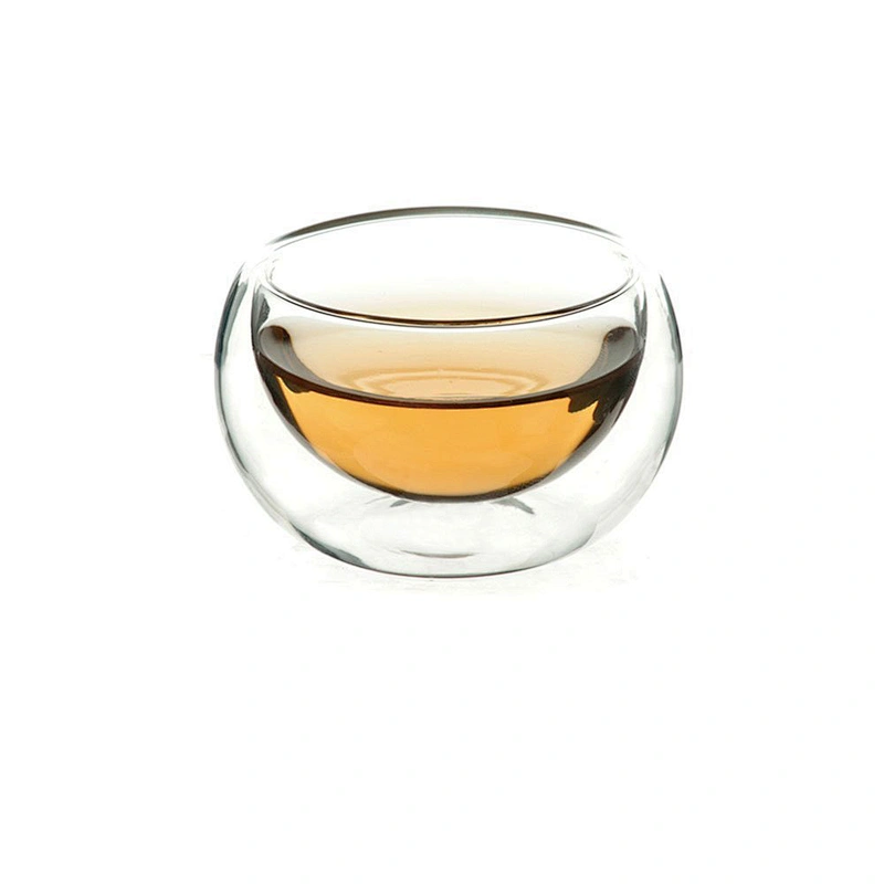 2018 Guangzhou manufactory small cup double wall mug glass tea cup water bottle for tea ware