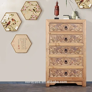 Chinese home decor aged antique furniture living room cabinet