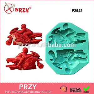 F2540 Different Designs motorcycle Silicone Fondant Mold For fondant Decoration