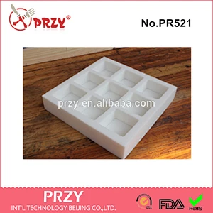 PR521 Handmade soap square 9 hole silicone mold moulds silicone moulds can be customerized