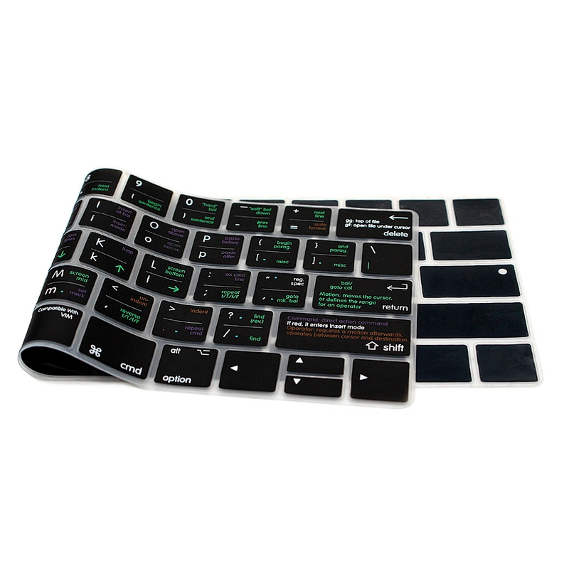 Wholesale China Factory VIM vi Shortcut Silicone Keyboard Cover for macbook pro keyboard cover for macbook pro touch bar