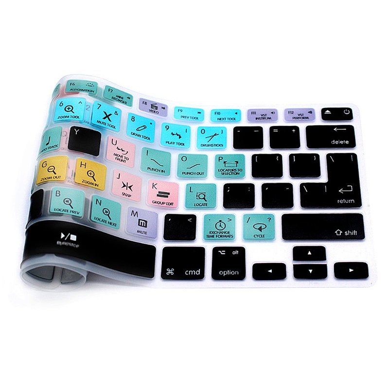 Custom Products Waterproof Steinberg Cubase Silicone odm shortcuts printer dust cover for mackbook pro keyboard cover