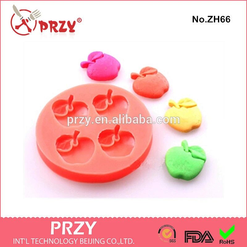 100% food grade materials apple silicone cake decoration mold