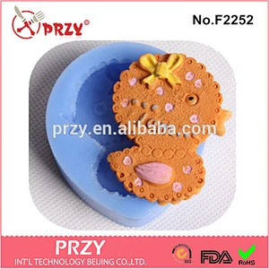 PRZY F2252 New design cake decorating fondant duck shape silicone mold