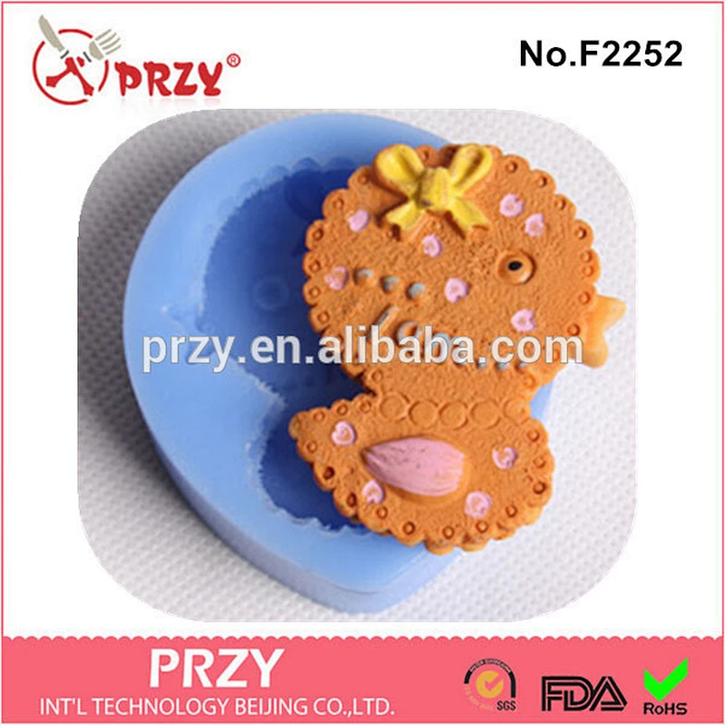 PRZY F2252 New design cake decorating fondant duck shape silicone mold