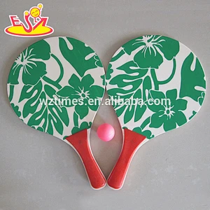 Wholesale lovely pattern wooden beach ball racket benefits to baby's body W01A095