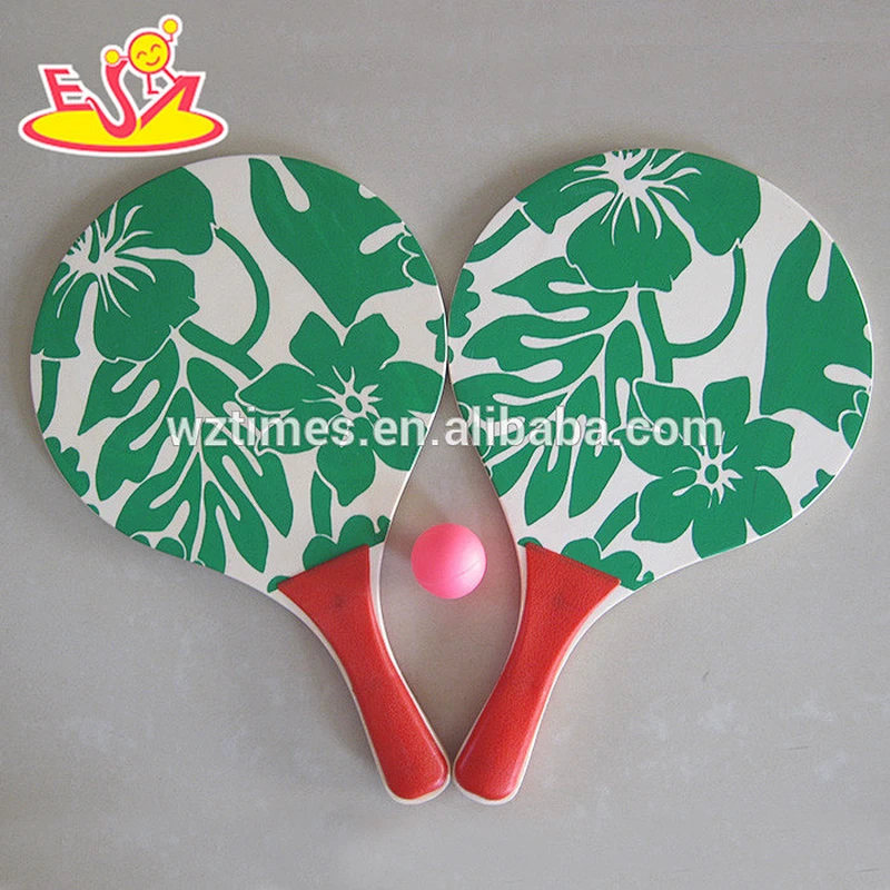 Wholesale lovely pattern wooden beach ball racket benefits to baby's body W01A095
