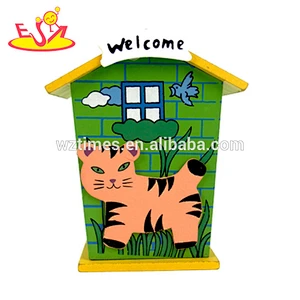 wholesale hottest sale wooden house piggy bank top popular wooden house piggy bank W02A024