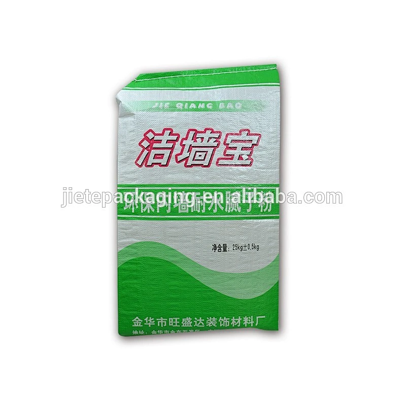 popular style pp woven wall putty powder bag with lamination and valve port 25kg