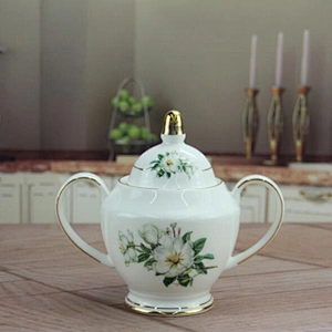 New arrived unbreakable bone china royal ceramic teapot coffee set tea set with gold handle