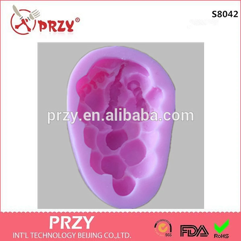 Promotion creative fruits molds silicone 115*80*40 mm grape shape mold for Soap