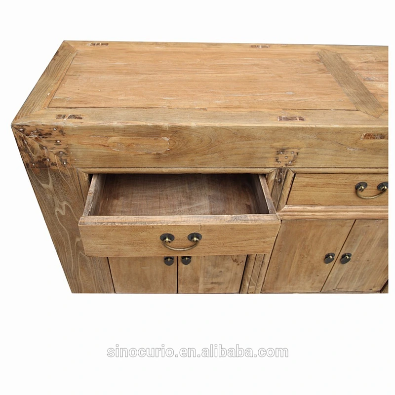 Chinese antique reclaimed solid wood furniture wooden natural long sideboard