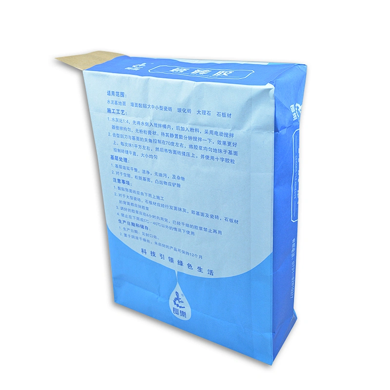 Customized wholesale kraft paper valve square bottom bag used for putty powder cement 20kg 25kg