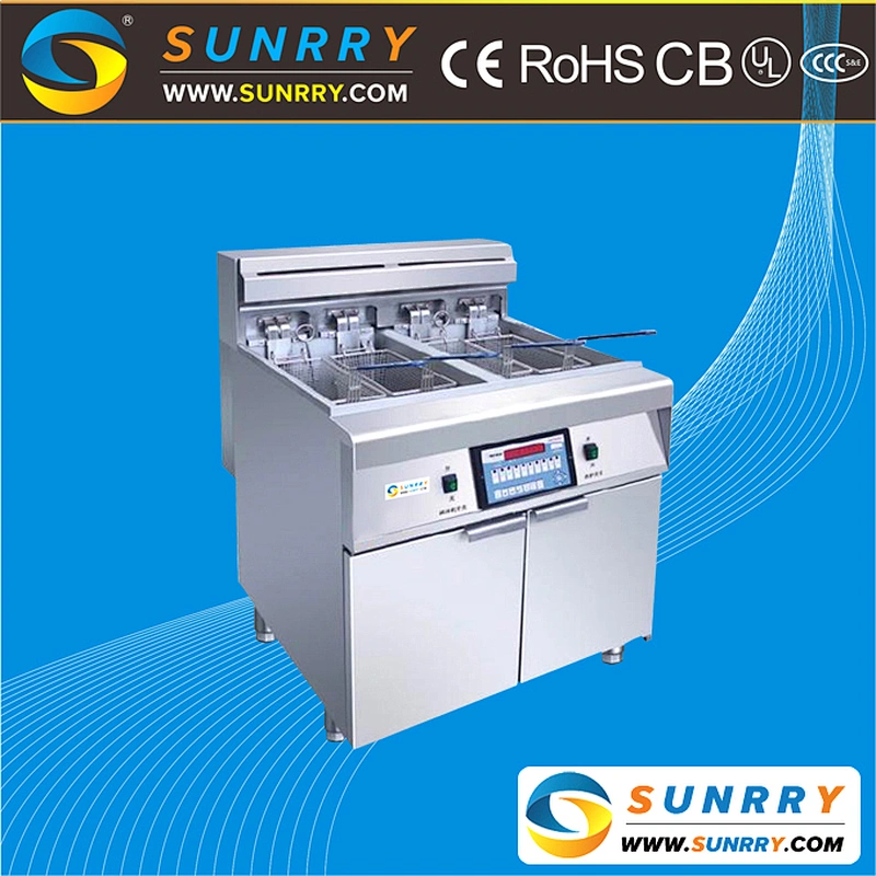 Floor type computer control fryer 2 tank 4 basket deep fryer with thermostat (SY-FF28D SUNRRY)