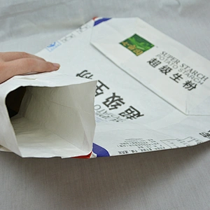 White kraft paper valve bag packing potato starch packing for wholesale