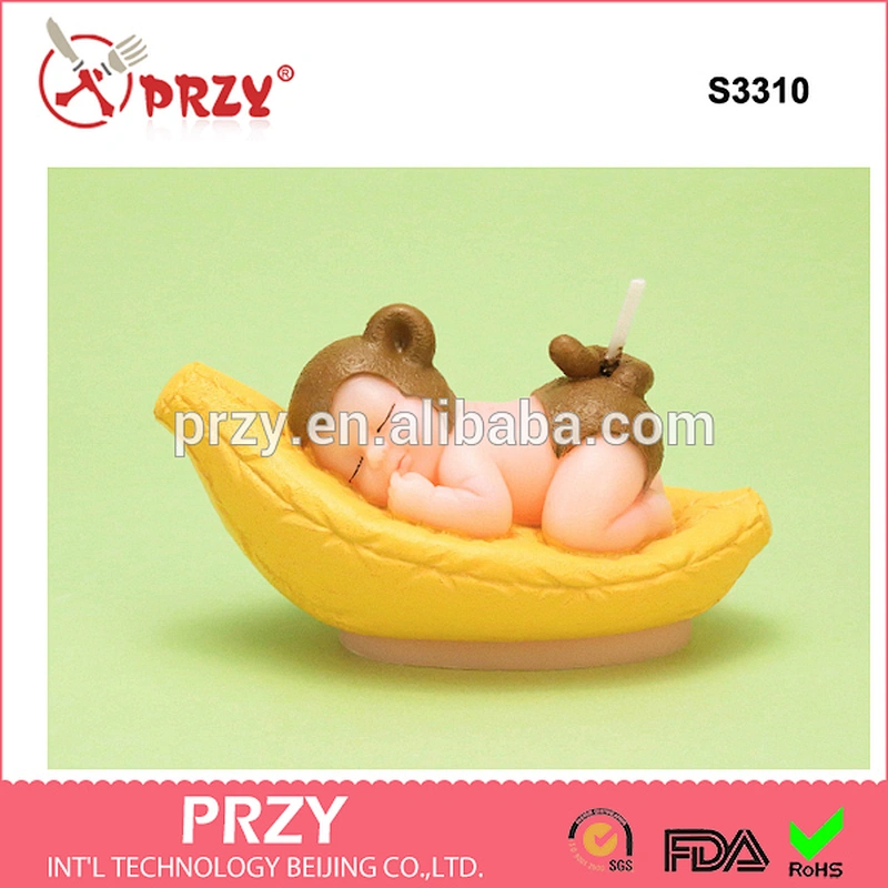 S3310 3d monkey banana shape soap mould animal fruit shape handmade candle mould
