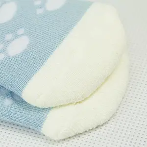 cotton blue panda knitting baby winter thick socks