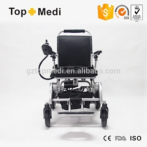 Disability aids One button folding 4 wheel drive electric aluminum wheelchair of guangzhou