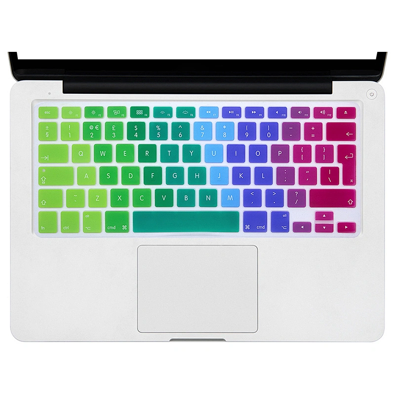 Accept Custom keyboard skins Rainbow English Silicone Keyboard Skin Cover for Macbook Air Pro 13