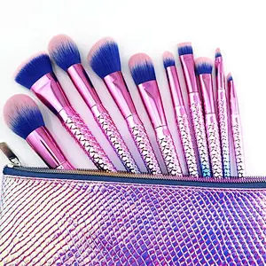 10PCS Mermaid Makeup Brushes Set With Case