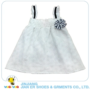 Cotton ruffle girl boutique white dress lace outfit