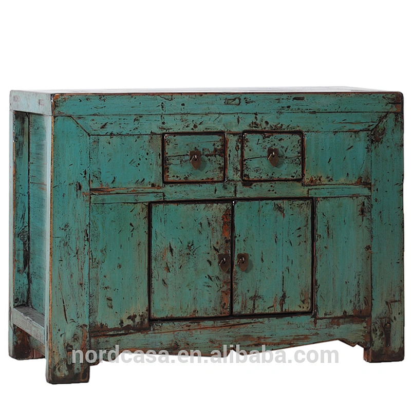 recycle elm wood two door two drawer chinese antique style living room furniture