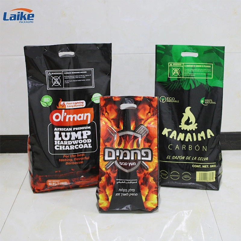 Custom printed 5kg bopp laminated pp woven bbq charcoal packing bag polypropylene woven charcoal bag