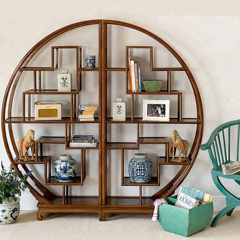 chinese antique pine wood display shelf furniture
