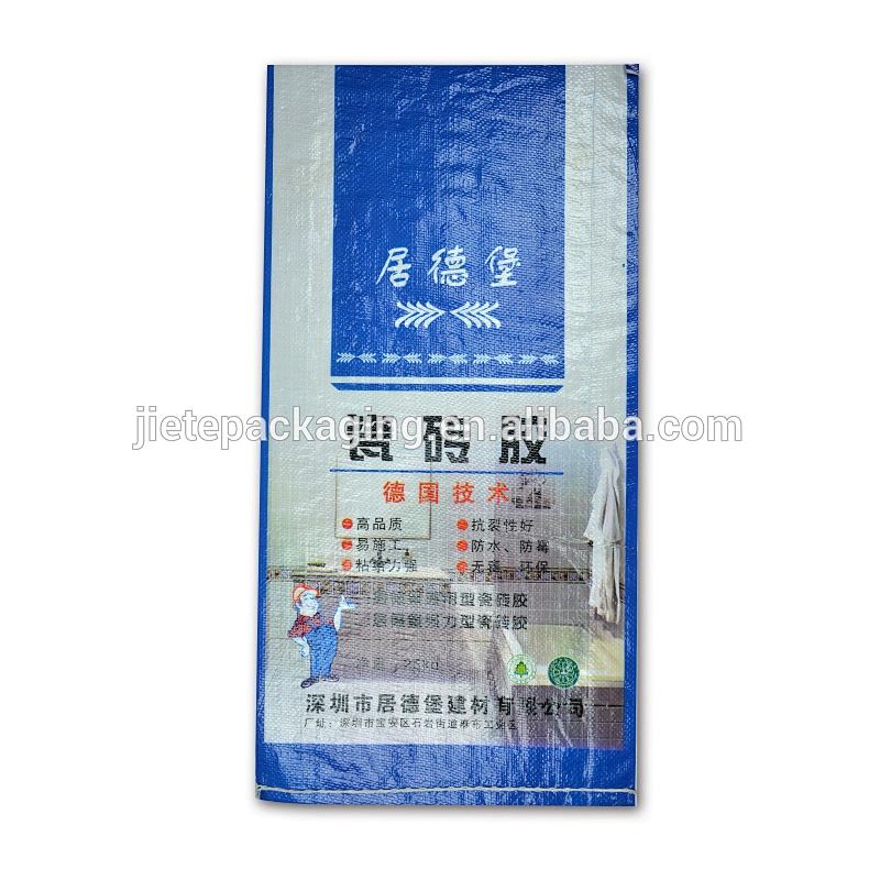 Hign quality useful printing pp woven bag packing sand, putty, mortar, tile adhesive, plaster 25kg