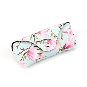 Custom Printed Flower Pu Leather Sunglasses Case