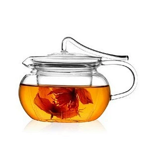 high borosilicate glass flower tea pot with candle for home