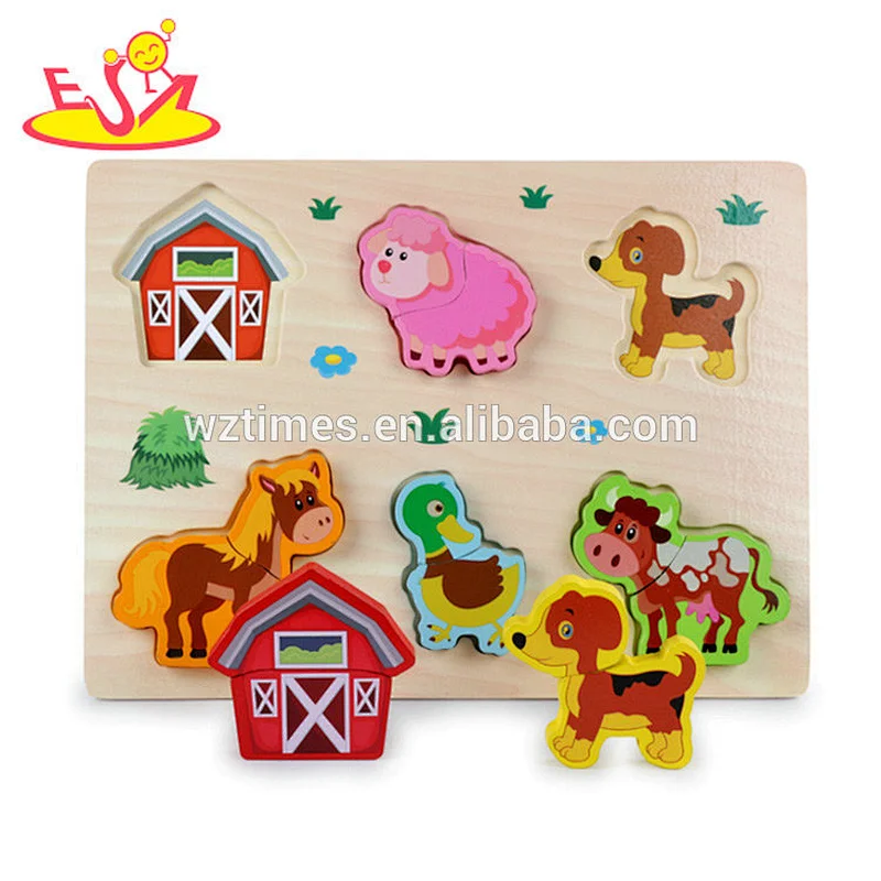 New hottest children educational wooden farm puzzle for sale W14D033